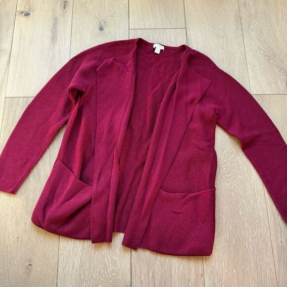 Pure JJill burgundy open front cardigan - Picture 1 of 8